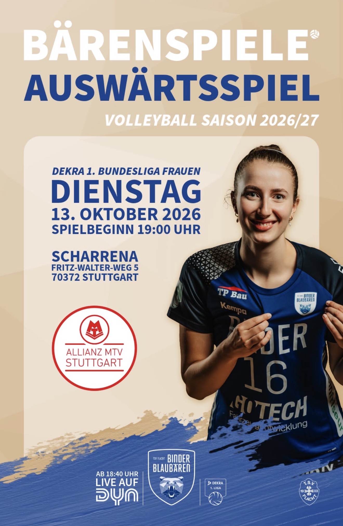 Auswärtspiel bei der MTV Allianz Stuttgart